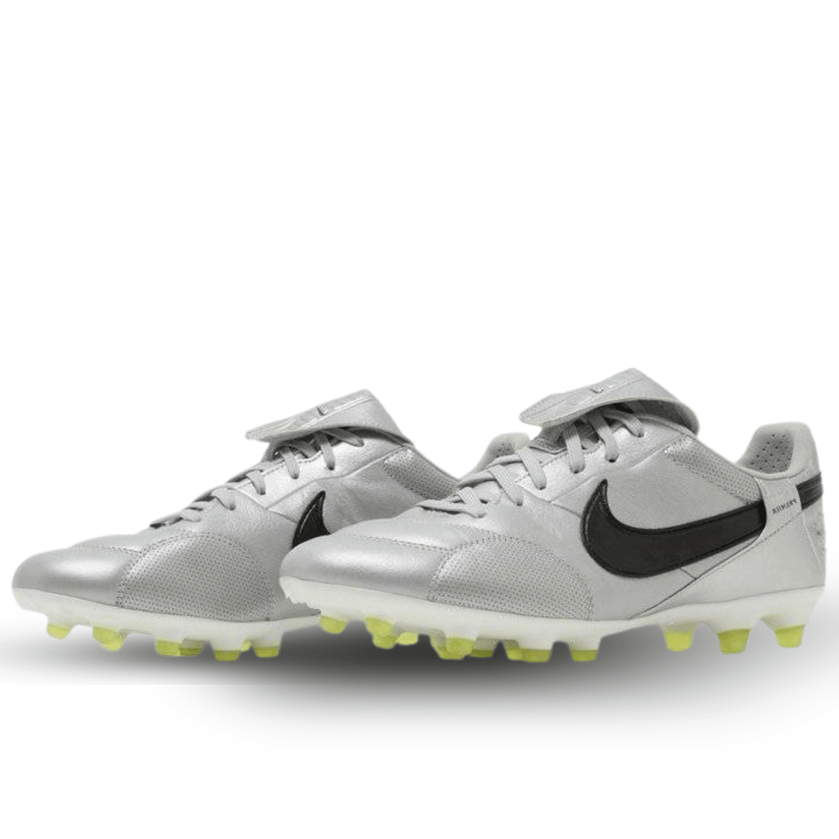 Nike Premier III Firm Ground Soccer Cleats (Metallic Silver/Black - Volt) | SoccerWearhouse