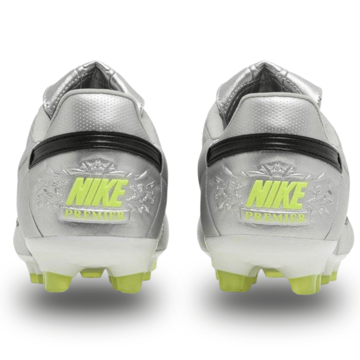 Nike Premier III Firm Ground Soccer Cleats (Metallic Silver/Black - Volt) | SoccerWearhouse