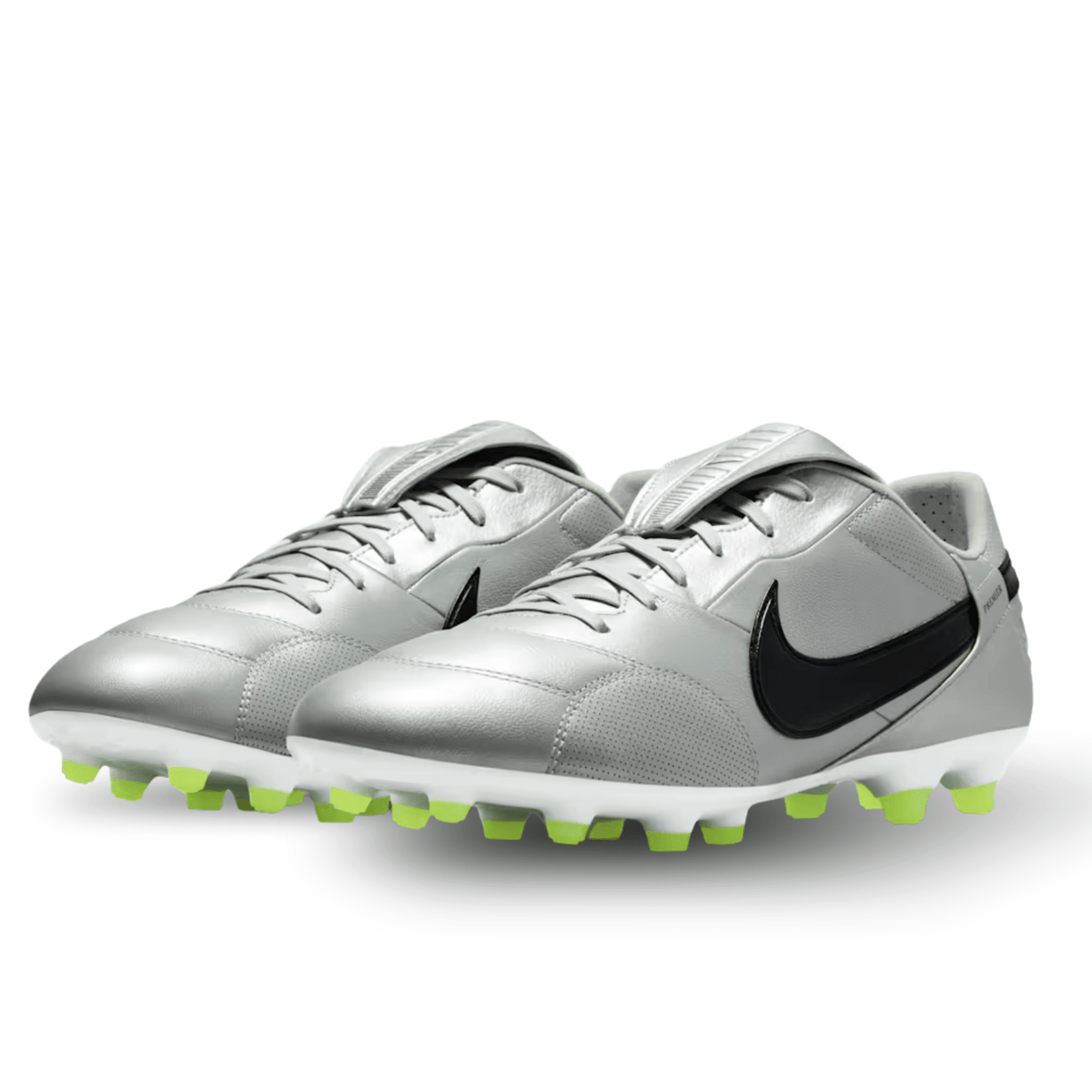 Nike Premier III Firm Ground Soccer Cleats (Metallic Silver/Black Volt) | SoccerWearhouse