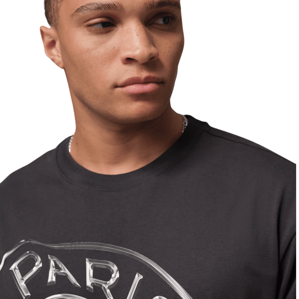 Nike PSG Practice Soccer T-Shirt 25/26 (Oil Grey/White) | SoccerWearhouse