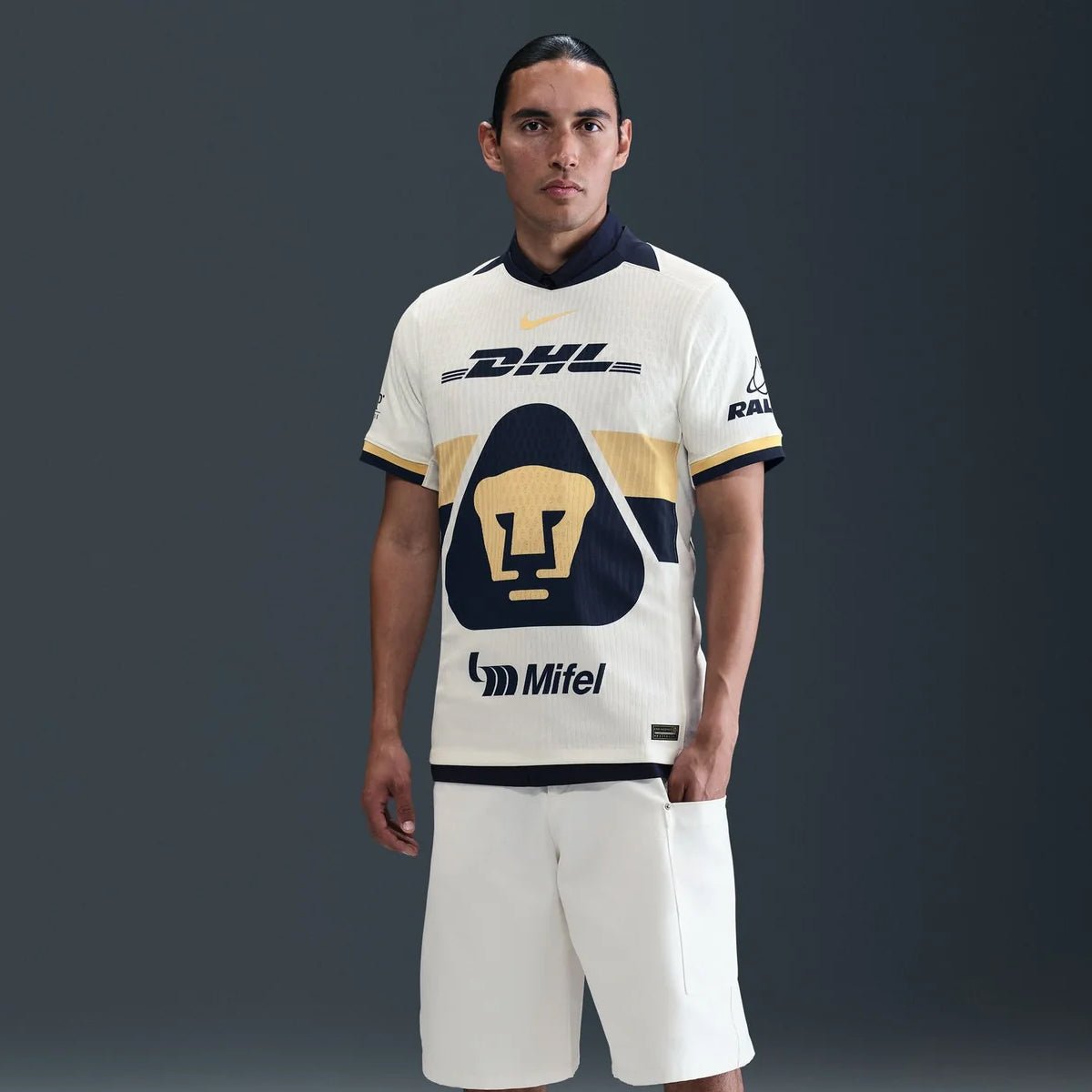 Nike Pumas UNAM Authentic Home Jersey 25/26 (Sail/Obsidian/Club Gold) | SoccerWearhouse