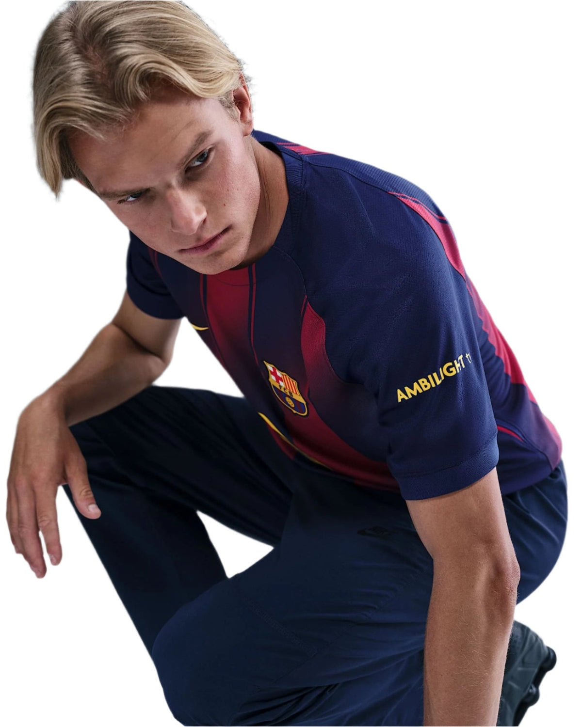 Nike R. Araujo FC Barcelona Home Jersey 25/26 w/ Champions League Patches (Deep Royal Blue/Midwest Gold) | SoccerWearhouse