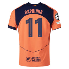 FCバルセロナ　オーセンティックユニフォーム RAPHINHA and GAVI Nike Raphinha FC Barcelona Third T90 Authentic Jersey 25/26 w/ Champio