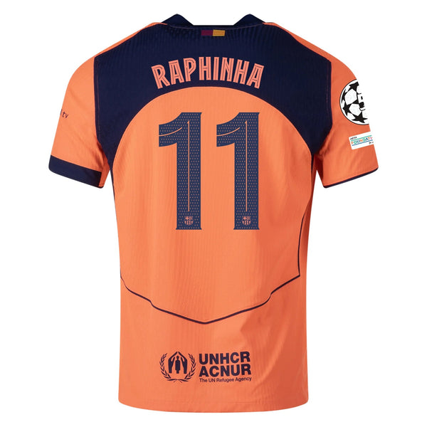 Nike Raphinha FC Barcelona Third T90 Authentic Jersey 25/26 w/ Champio