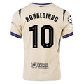Nike Ronaldinho Men's FC Barcelona Authentic Away Jersey w/ Champions League Patches (Team Gold/Persian Violet/Black)