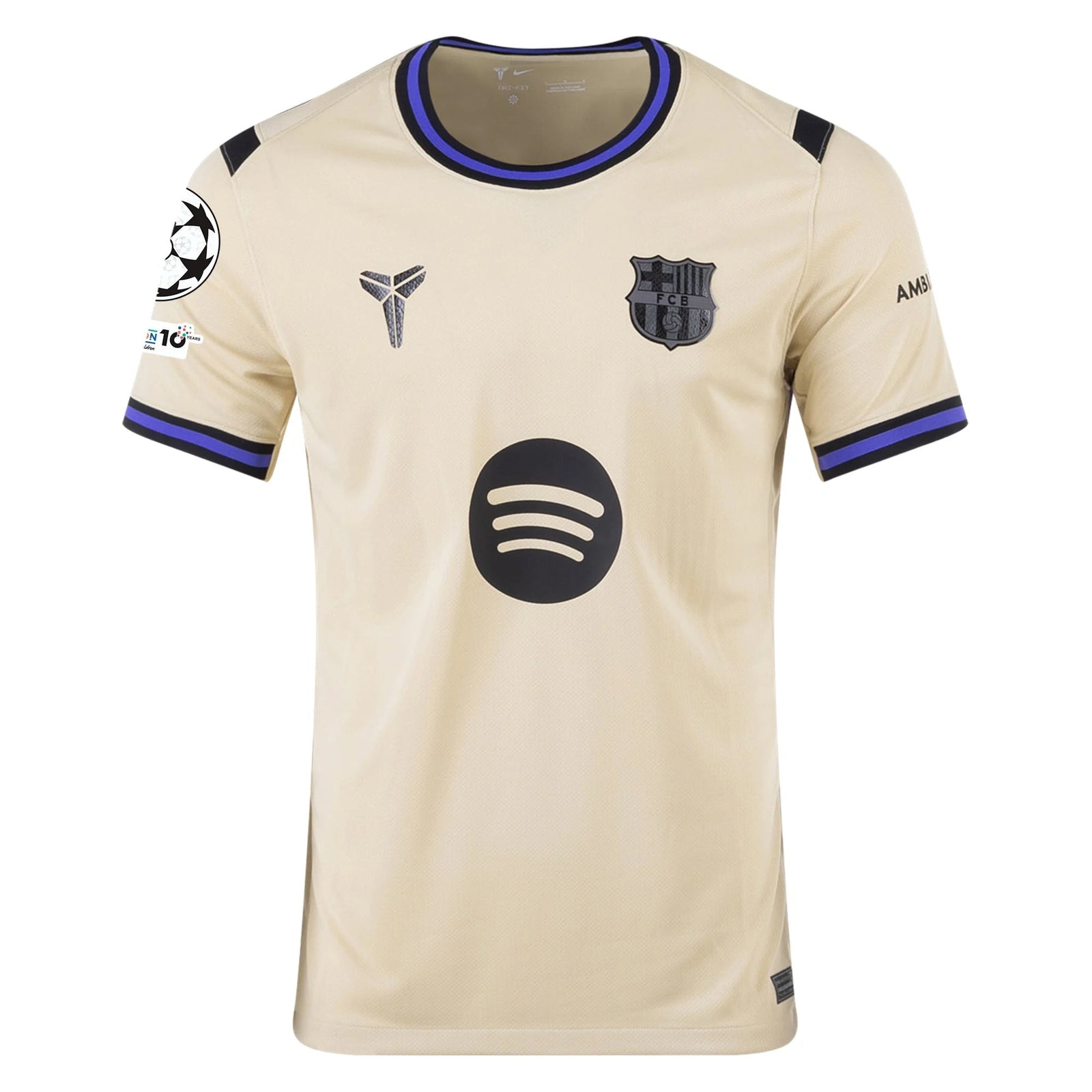 Nike Ronaldinho Men's FC Barcelona Away Jersey 25/26 w/ Champions League Patches (Team Gold/Persion Violet/Black) | SoccerWearhouse