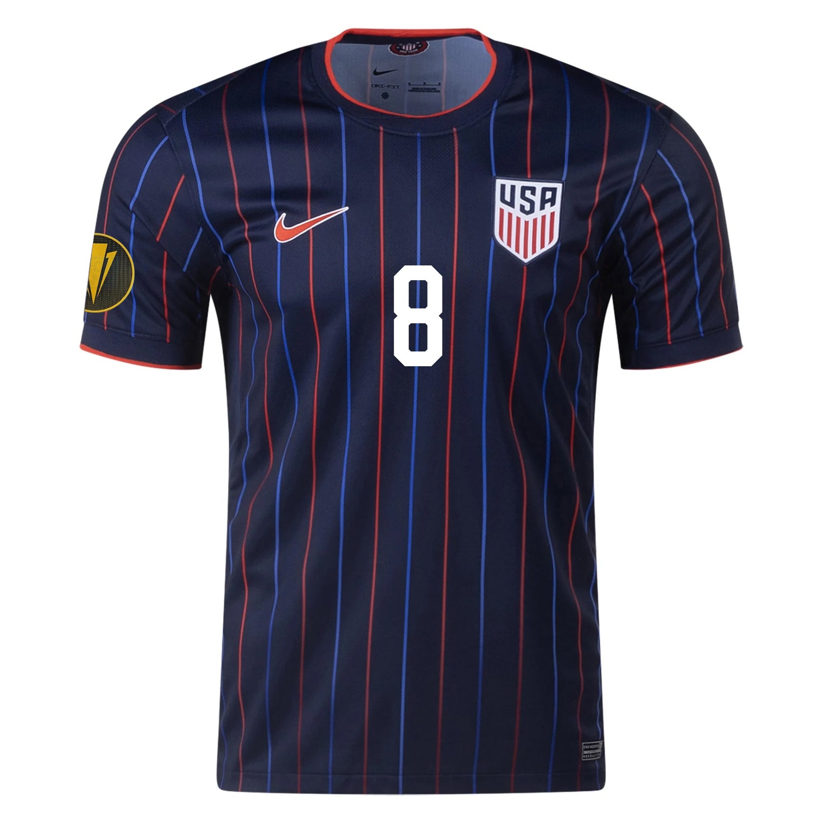 Nike Sebastian Berhalter United States Away Jersey 25/26 w/ Gold Cup Patch 2025 (Obsidian/Challenge Red) | SoccerWearhouse