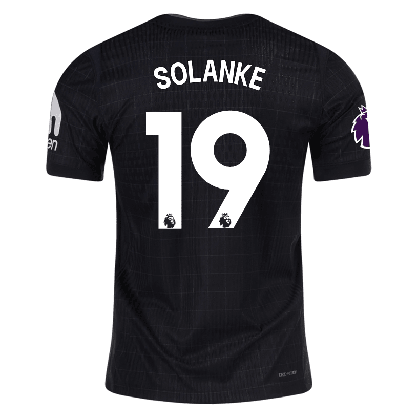 Nike Solanke Tottenham Hotspur Authentic Away Jersey 25/26 w/ EPL Patch (Black/Iron) | SoccerWearhouse