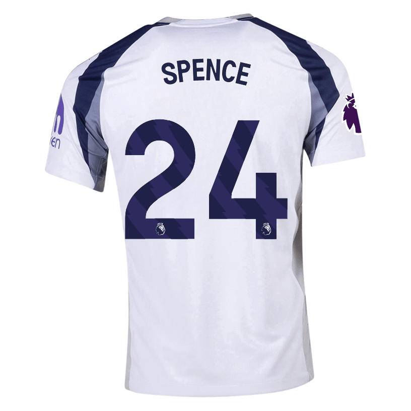 Nike Spence Tottenham Hotspurs Home Jersey w/ EPL + No Room For Racism Patch 25/26 (White/Iron/Binary Blue) | SoccerWearhouse