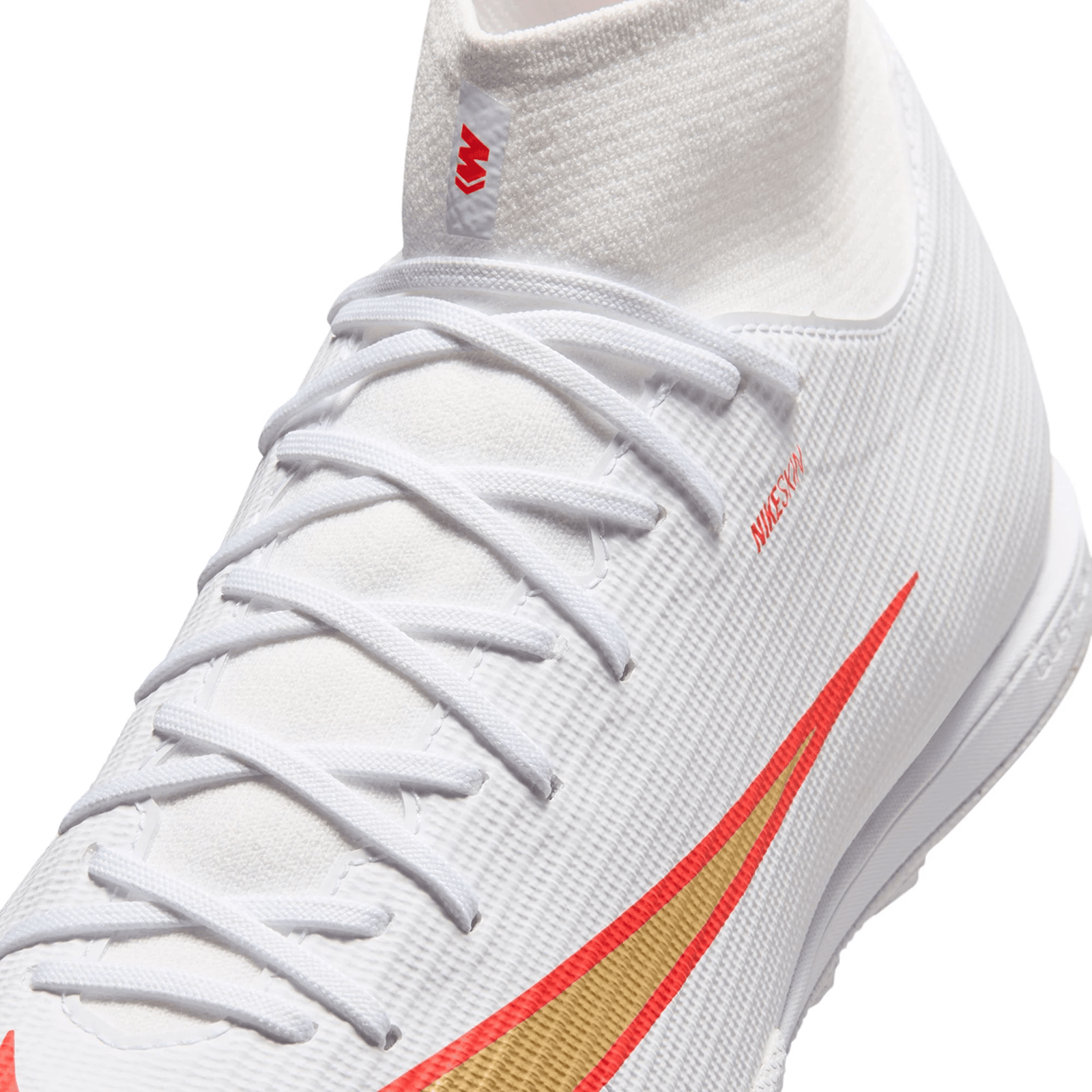 Nike Superfly 11 Academy Turf Soccer Shoes (White/Blur/Bright Crimson) | SoccerWearhouse