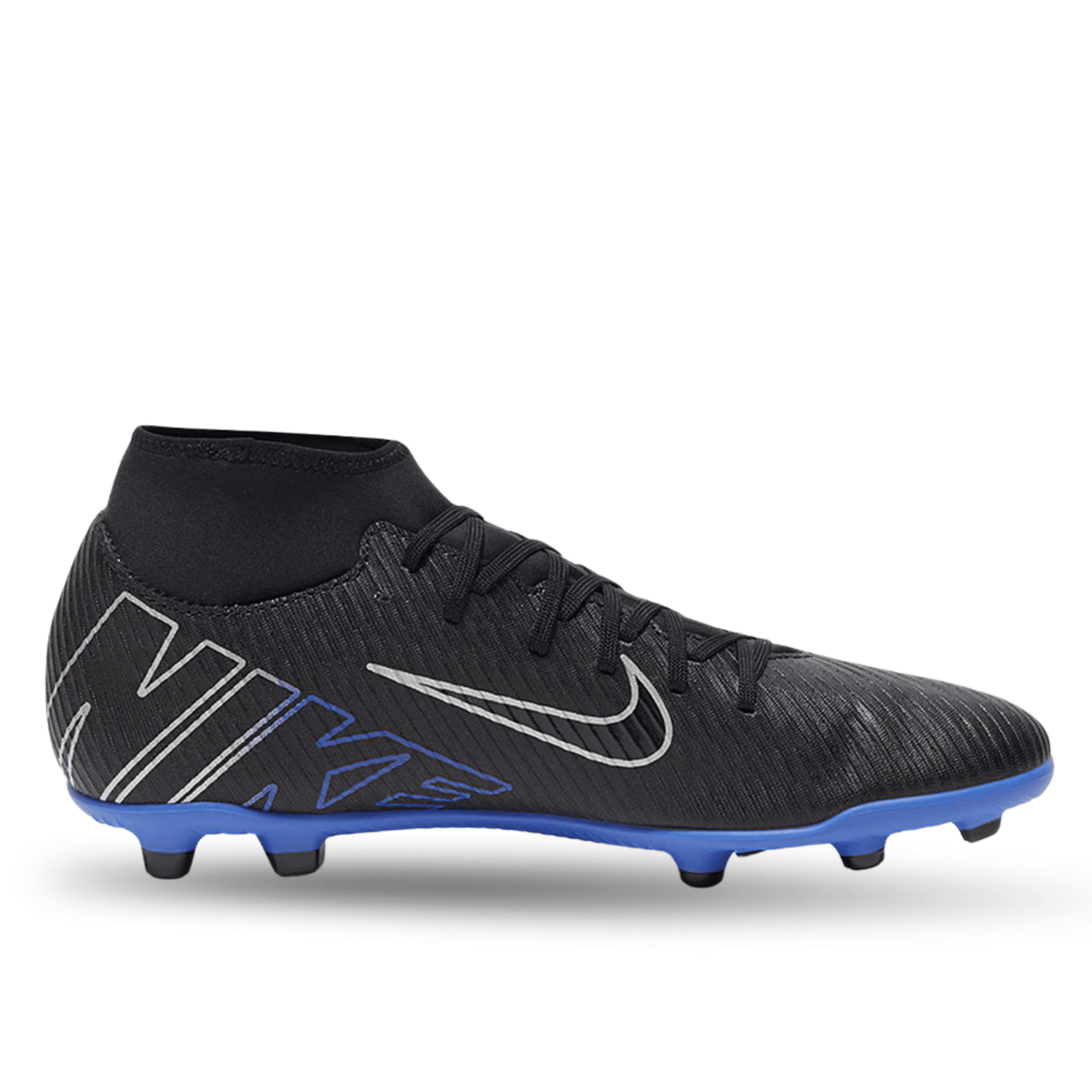 Nike Superfly 9 Club FG/MG Soccer Cleats (Black/Chrome - Hyper Royal) | SoccerWearhouse