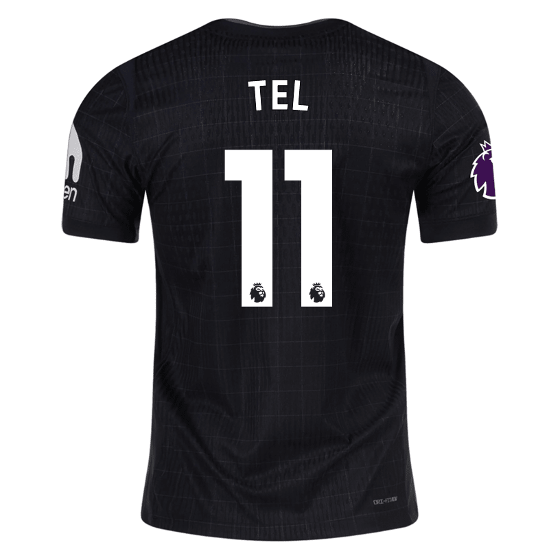 Nike Tel Tottenham Hotspur Authentic Away Jersey 25/26 w/ EPL Patch (Black/Iron) | SoccerWearhouse