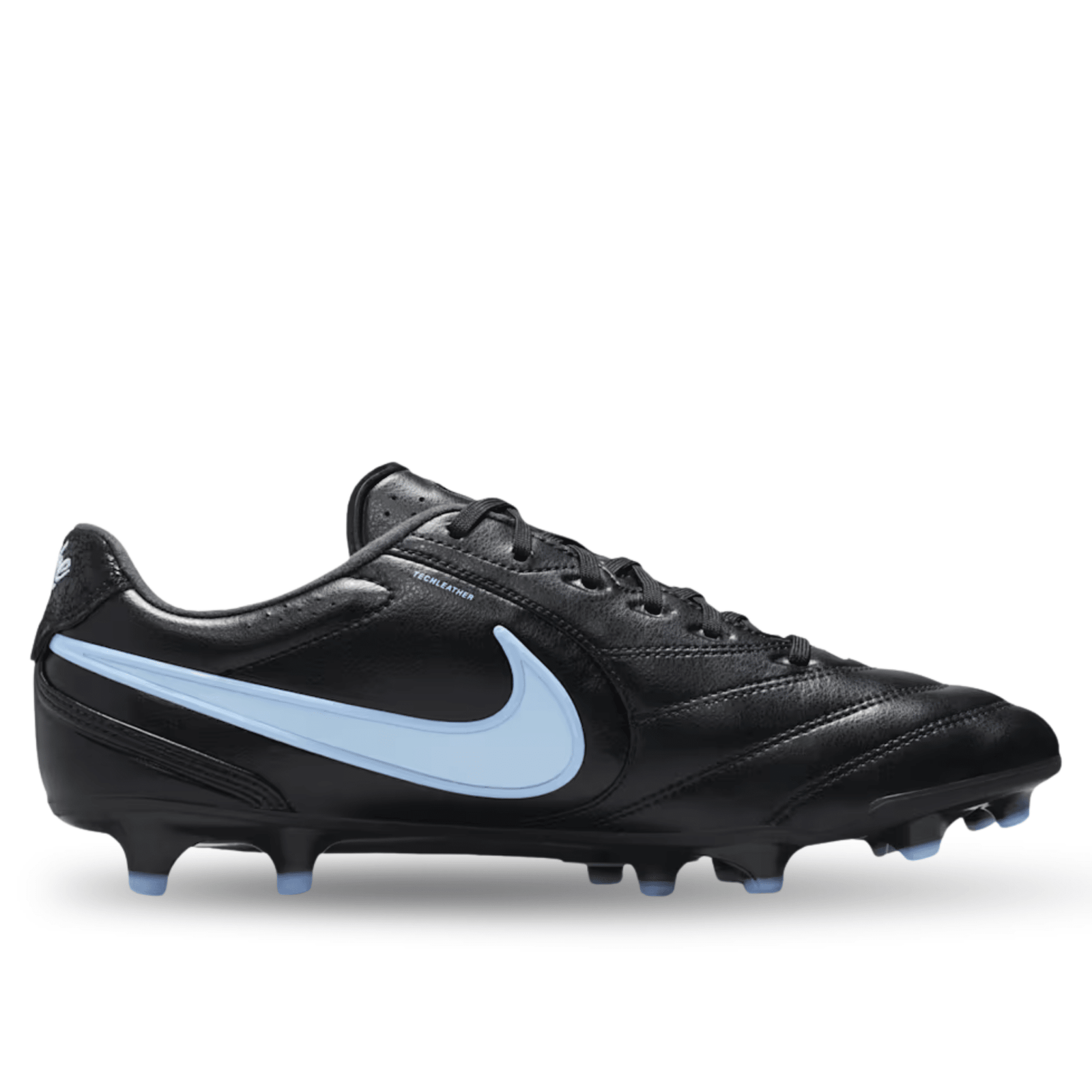 Nike Tiempo Ligera Pro FG Soccer Cleats (Black/Obsidian/Ice Blue) | SoccerWearhouse