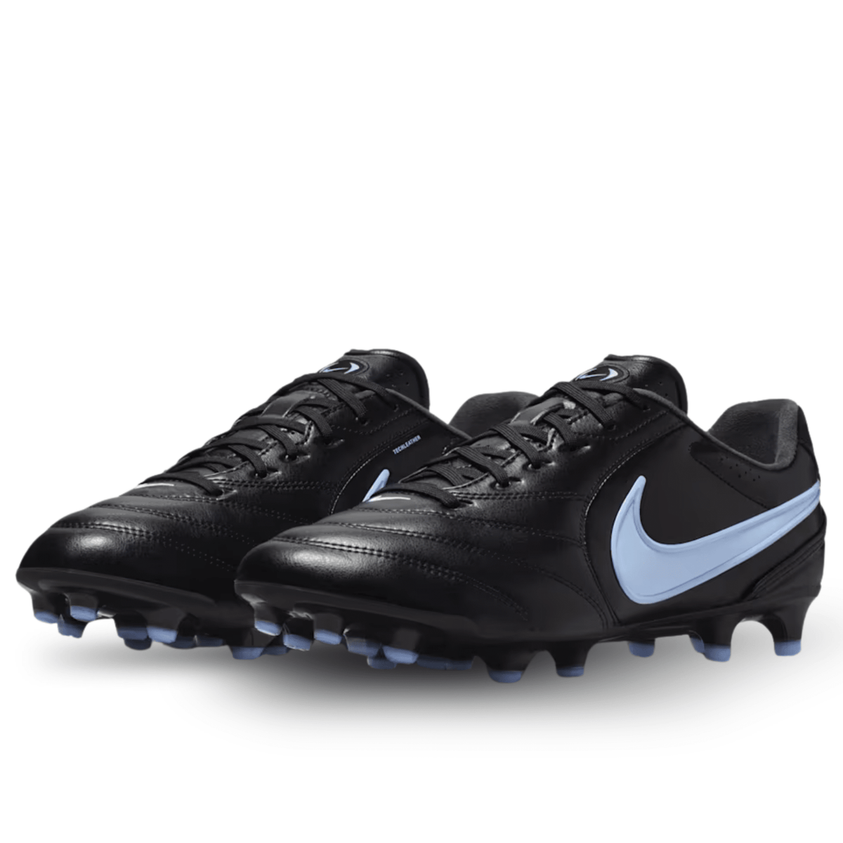 Nike Tiempo Ligera Pro FG Soccer Cleats (Black/Obsidian/Ice Blue) | SoccerWearhouse
