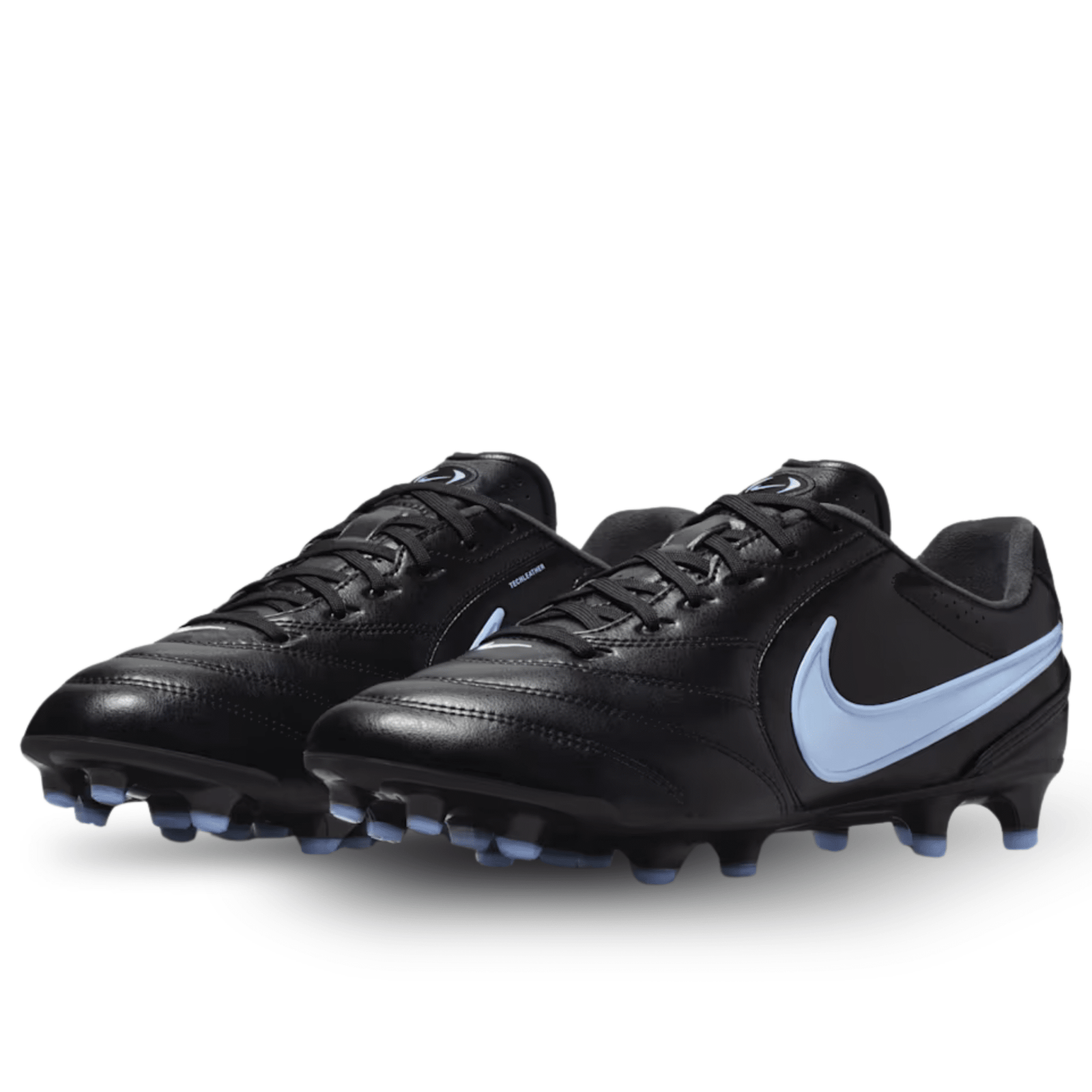 Nike Tiempo Ligera Pro FG Soccer Cleats (Black/Obsidian/Ice Blue) | SoccerWearhouse