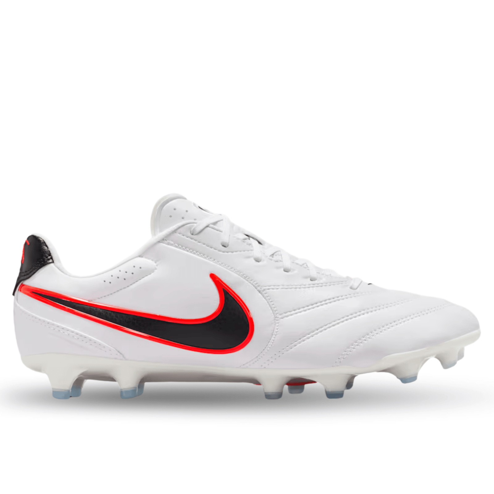 Nike Tiempo Ligera Pro FG Soccer Cleats (White/Black/Bright Crimson) | SoccerWearhouse