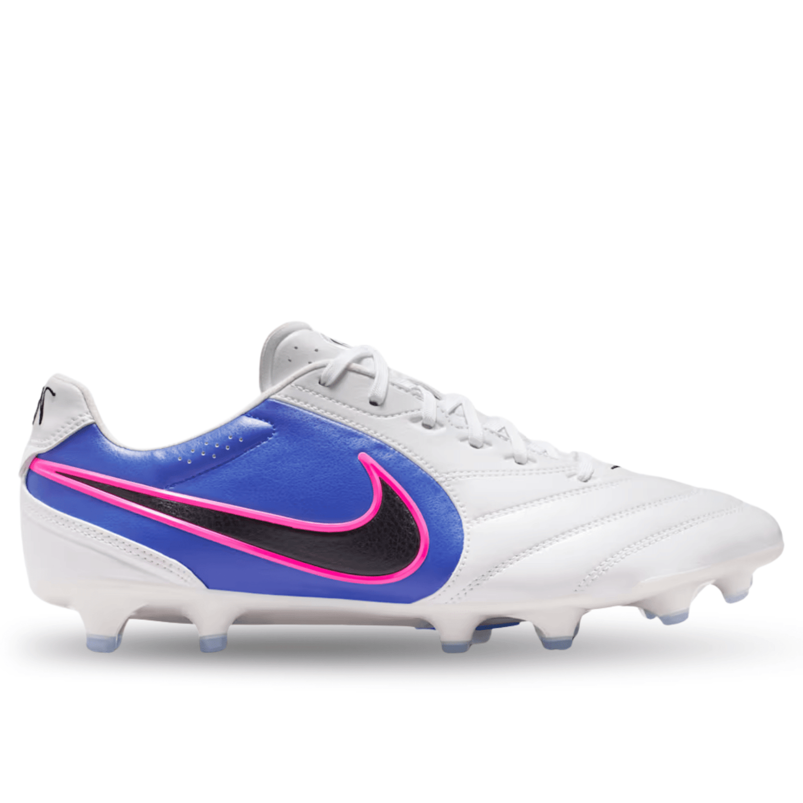 Nike Tiempo Ligera Pro Soccer Cleats (White/Black/Racer Blue) | SoccerWearhouse