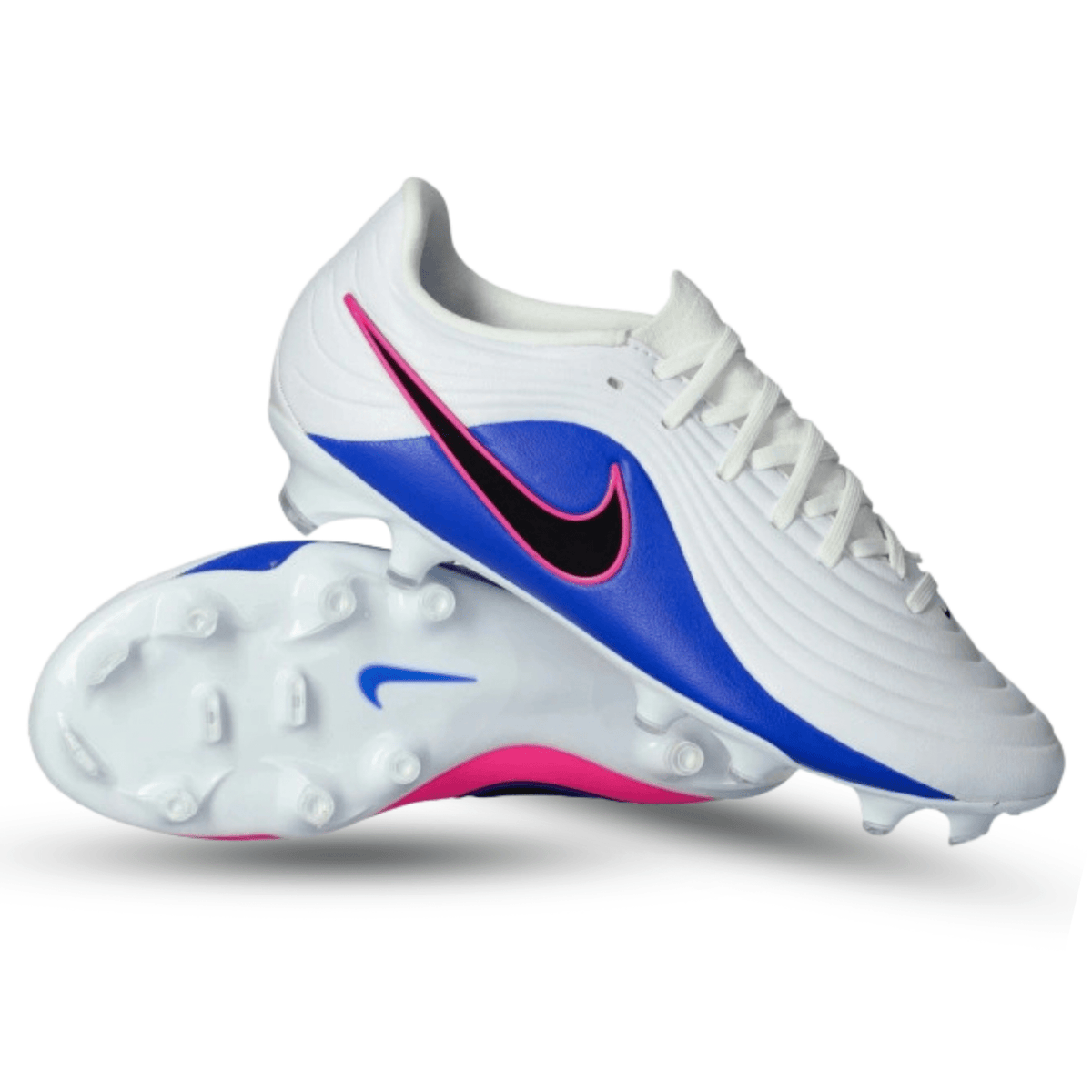 Nike Tiempo Maestro Academy FG/MG Soccer Cleats (White/Black/Racer Blue) | SoccerWearhouse