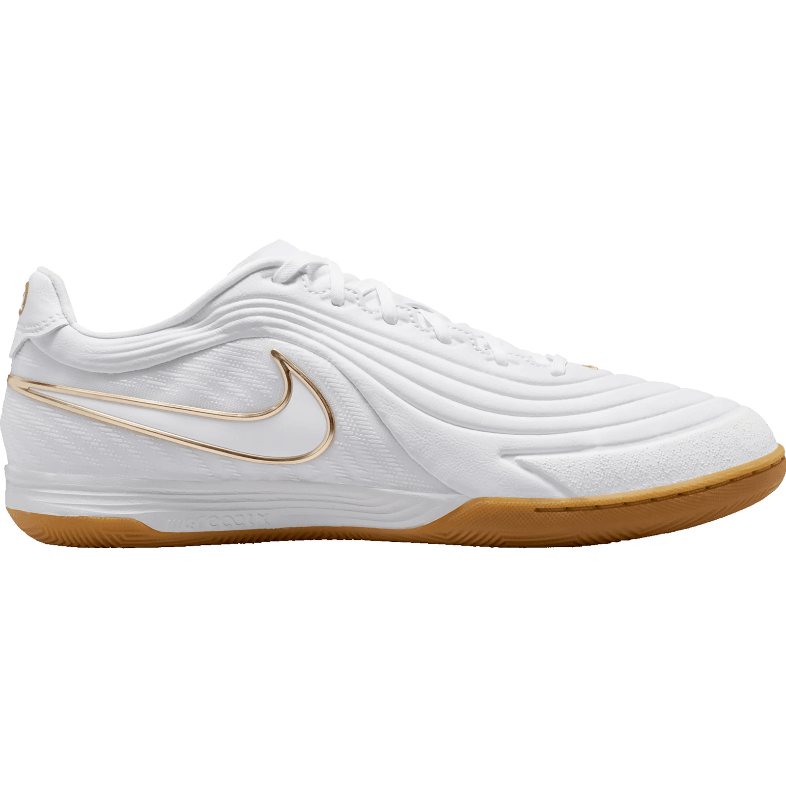 Nike Tiempo ReactGato Indoor Soccer Shoes (White/Metallic Gold) | SoccerWearhouse