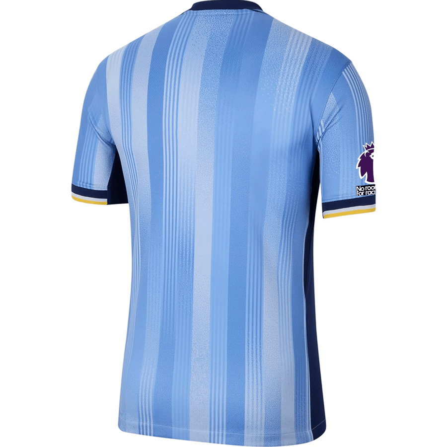 Nike Tottenham Cristian Romero Away Jersey w/ EPL + No Room For Racism Patches 24/25 (Cobalt Bliss/Binary Blue) | SoccerWearhouse