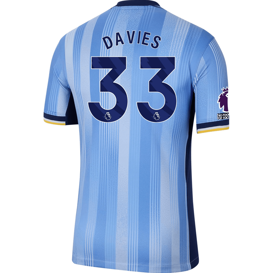 Nike Tottenham Ben Davies Away Jersey w/ EPL + No Room For Racism Patches 24/25 (Cobalt Bliss/Binary Blue) | SoccerWearhouse