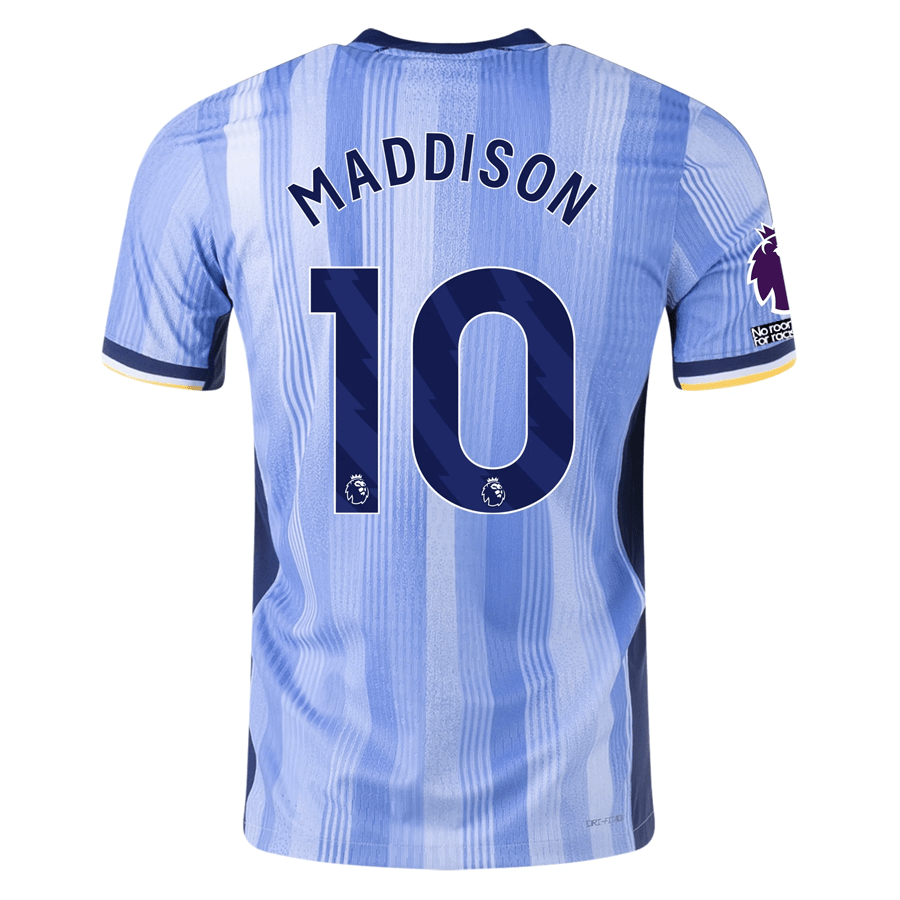 Nike Tottenham James Maddison Authentic Away Jersey w/ EPL + No Room For Racism Patches 24/25 (Cobalt Bliss/Binary Blue) | SoccerWearhouse