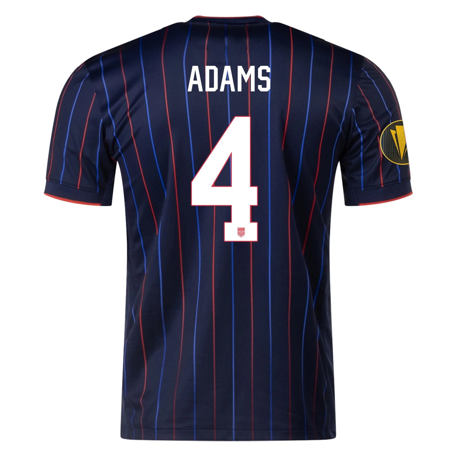 Nike Tyler Adams United States Away Jersey 25/26 w/ Gold Cup Patch 2025 (Obsidian/Challenge Red) | SoccerWearhouse