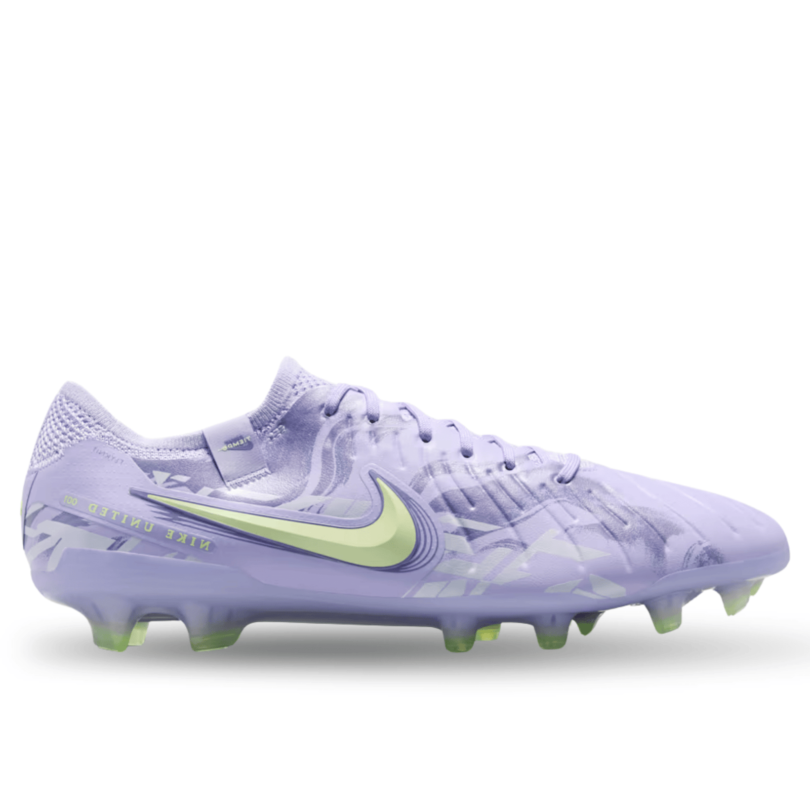 Nike United Legend 10 Elite FG Soccer Cleats (Purple Agate/Barely Volt) | SoccerWearhouse