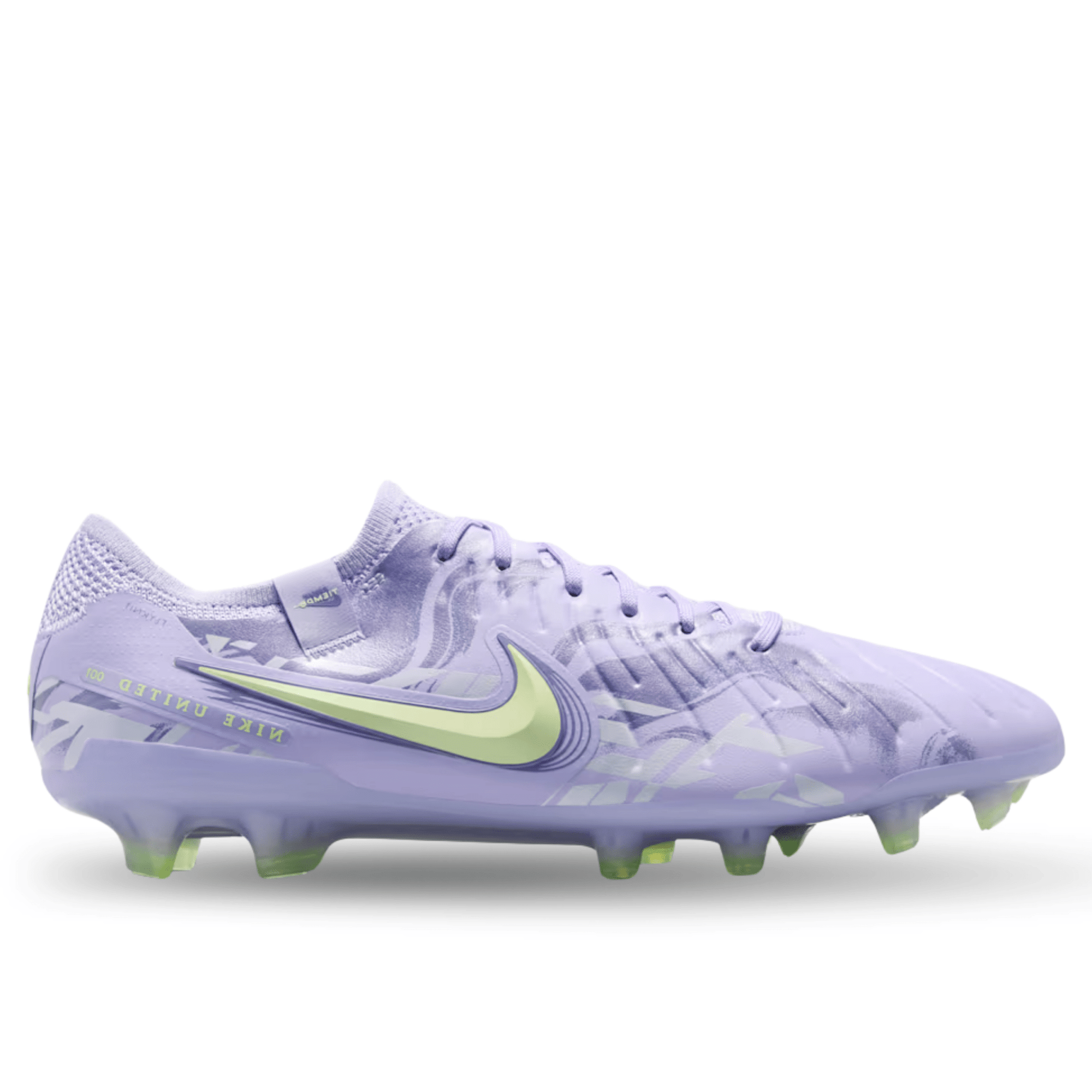 Nike United Legend 10 Elite FG Soccer Cleats (Purple Agate/Barely Volt