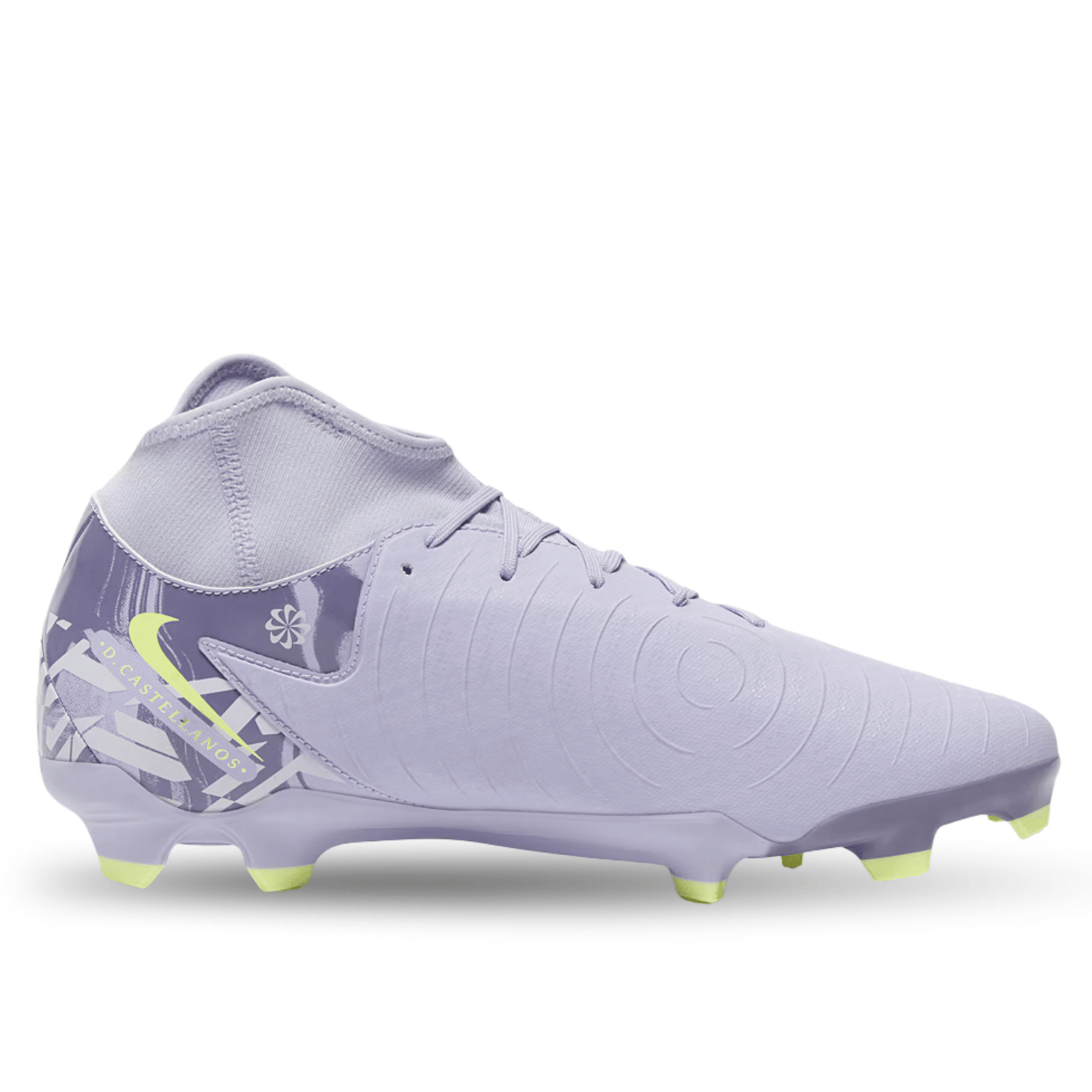 Nike United Phantom Luna II Academy FG/MG Soccer Cleats (Purple Agate/Barely Volt) | SoccerWearhouse