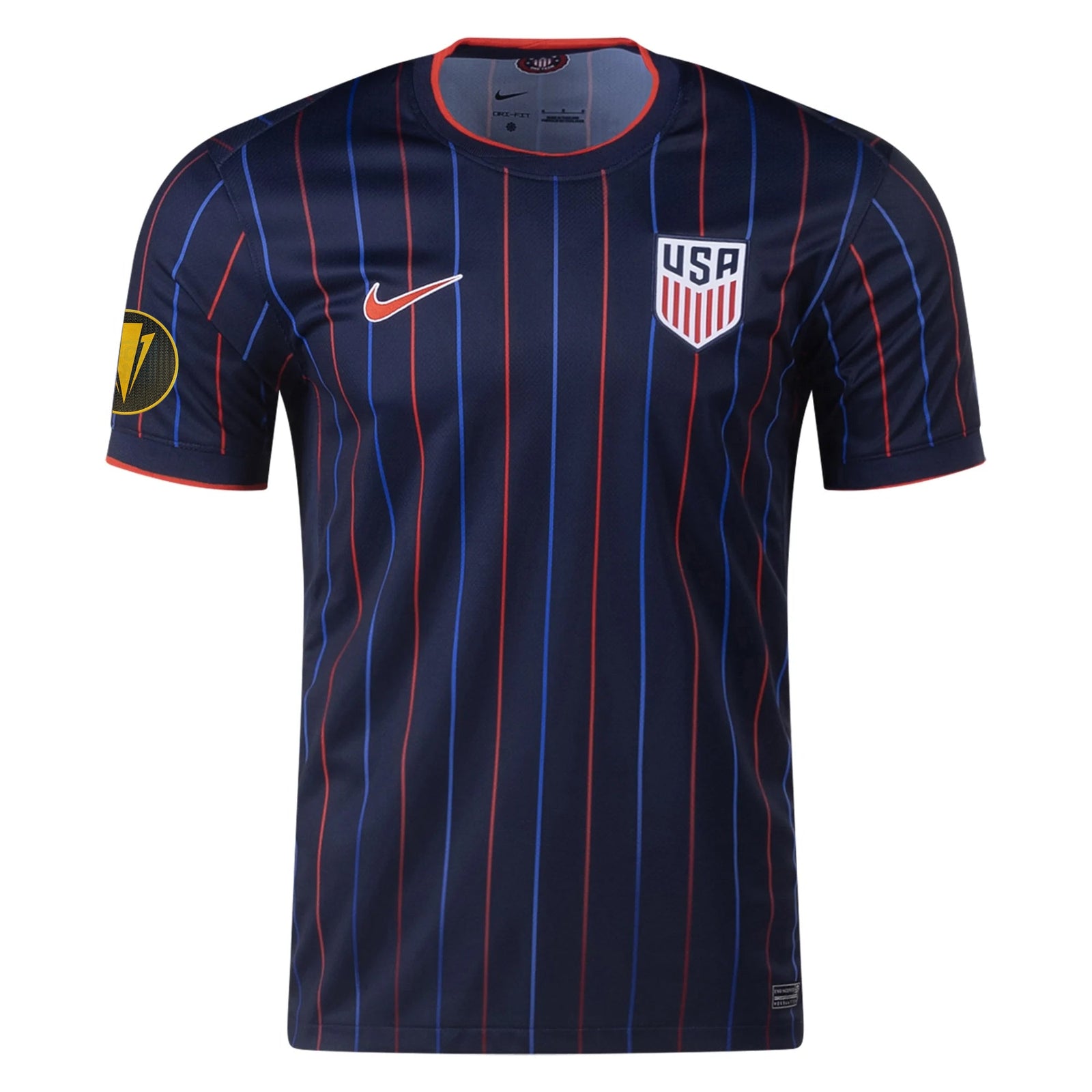 Nike United States Away Jersey 25/26 w/ Gold Cup Patch 2025 (Obsidian/Challenge Red) | SoccerWearhouse