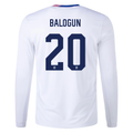 Nike United States Folarin Balogun Long Sleeve Home Jersey 24/25 (White)