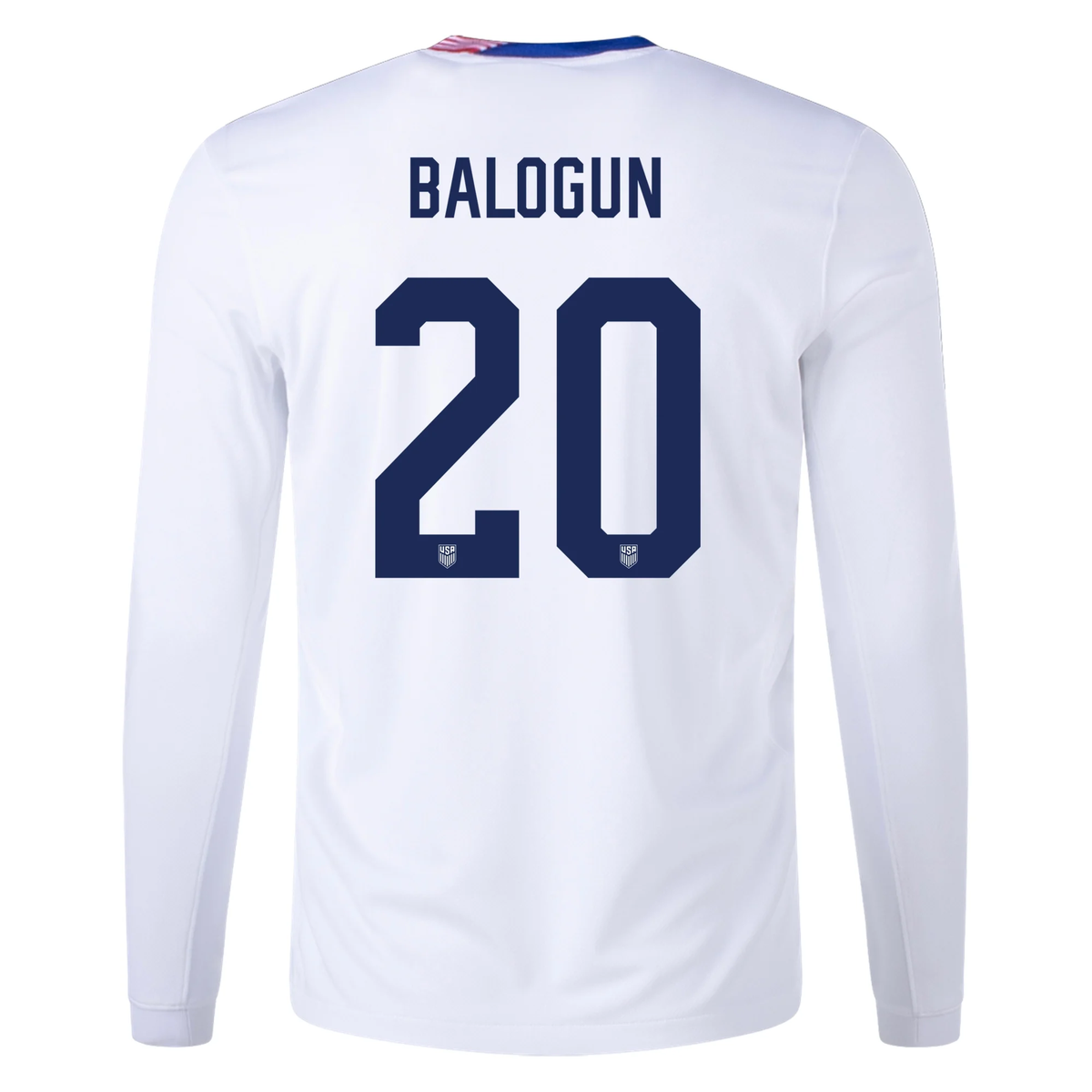 Nike United States Folarin Balogun Long Sleeve Home Jersey 24/25 (White) | SoccerWearhouse