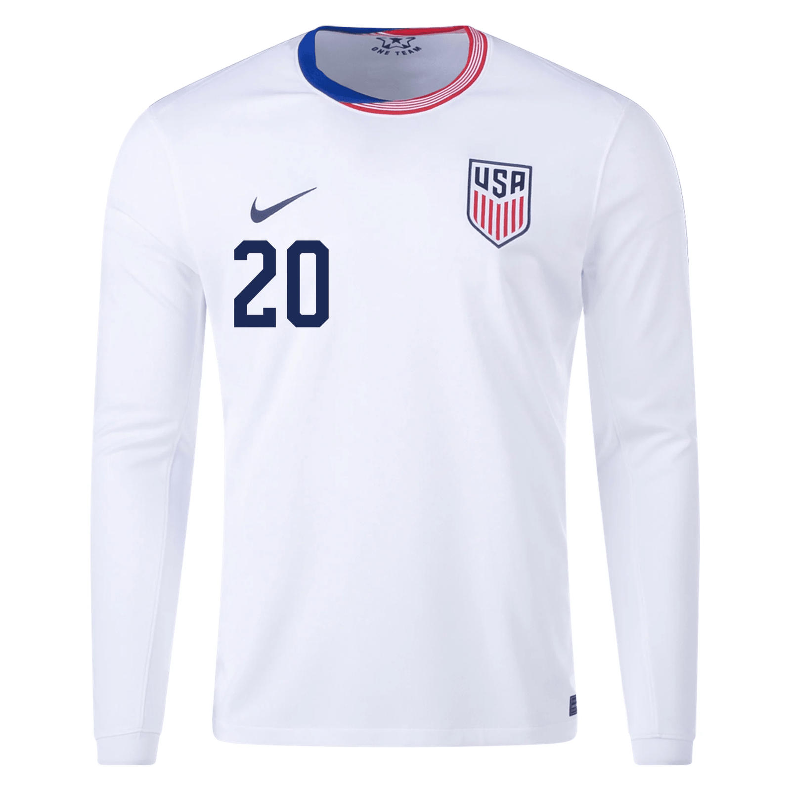 Nike United States Folarin Balogun Long Sleeve Home Jersey 24/25 (White) | SoccerWearhouse