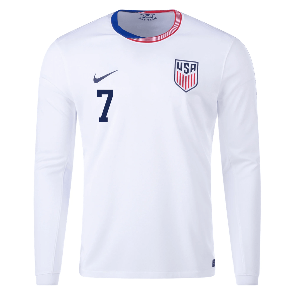 Nike United States Gio Reyna Long Sleeve Home Jersey 24/25 (White) | SoccerWearhouse