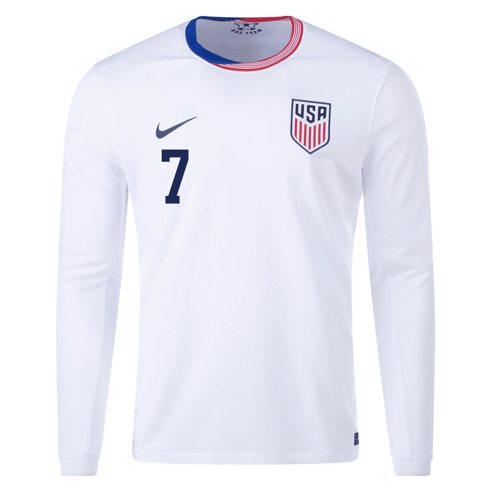 Nike United States Gio Reyna Long Sleeve Home Jersey 24/25 (White) | SoccerWearhouse