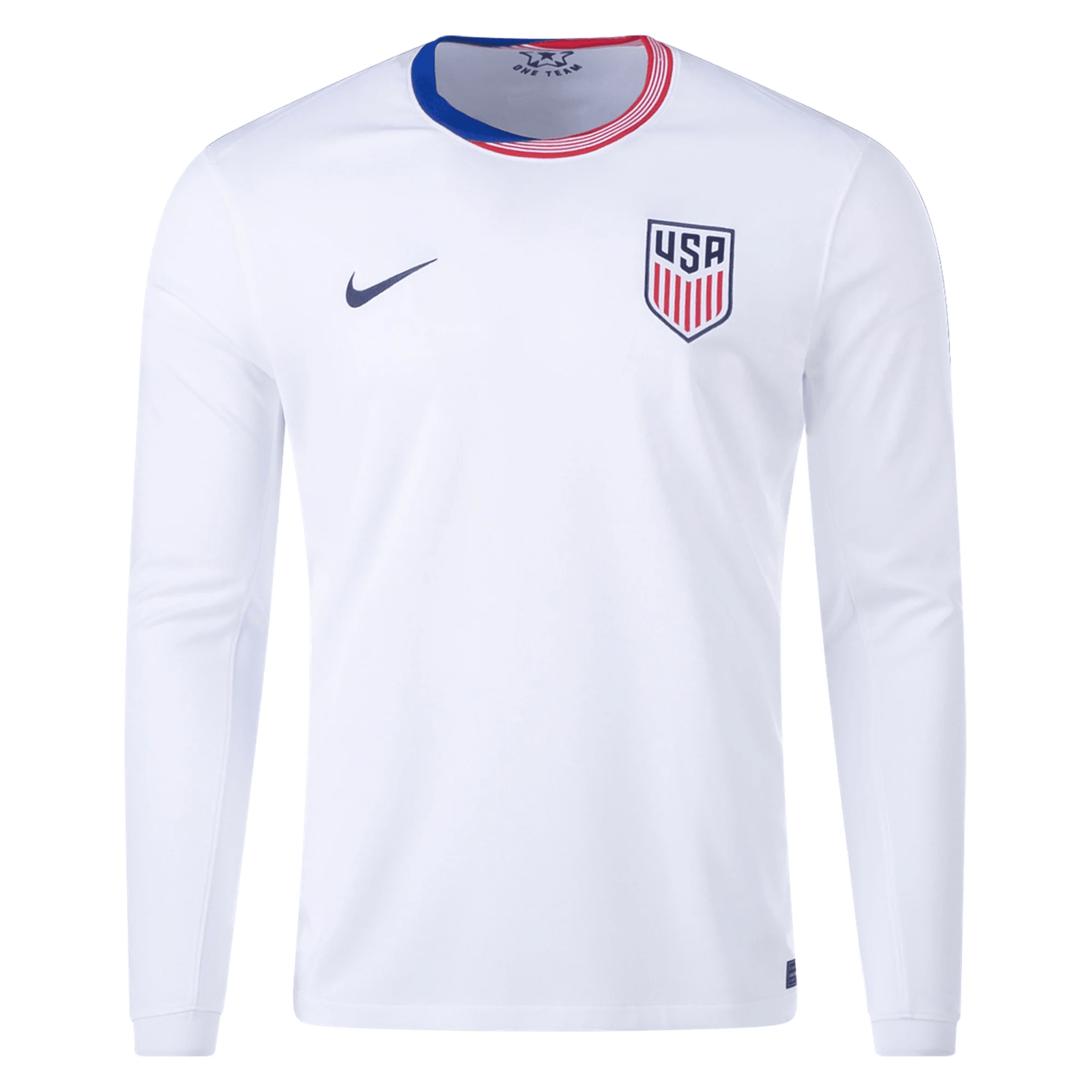 Nike United States Long Sleeve Home Jersey 24/25 (White) | SoccerWearhouse