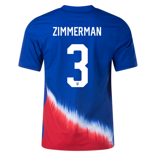 Nike United States Match Authentic Walker Zimmerman Away Jersey 24/25 (Old Royal/Sport Red/White) - M