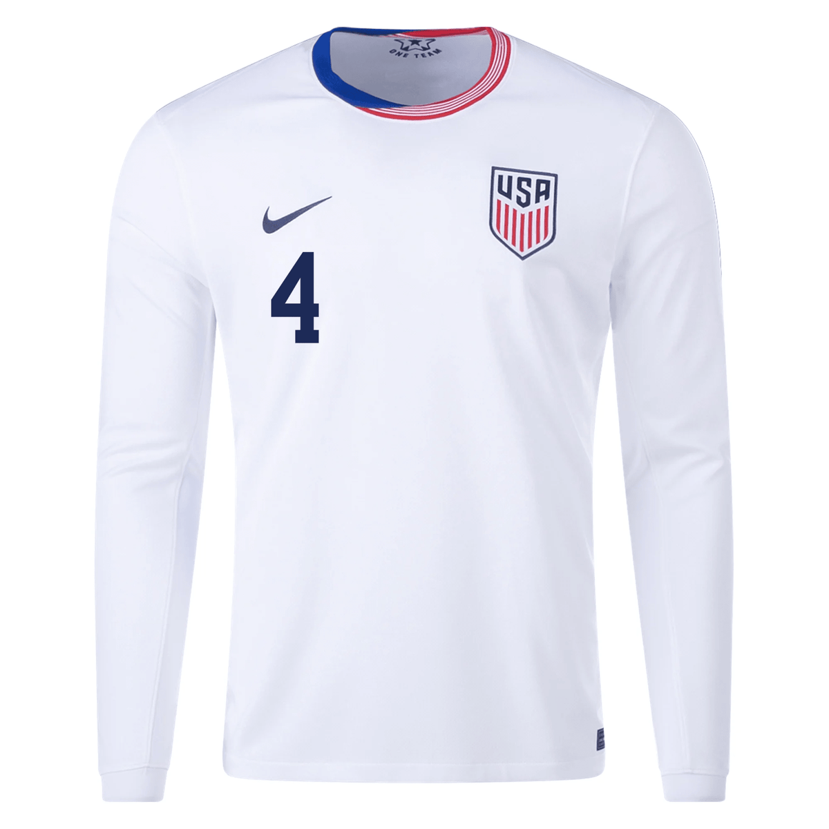 Nike United States Tyler Adams Long Sleeve Home Jersey 24/25 (White) | SoccerWearhouse