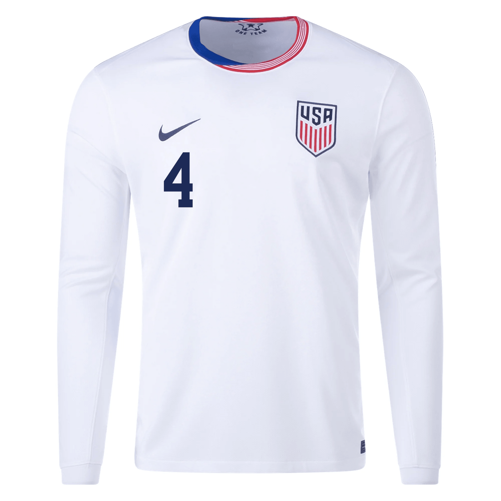 Nike United States Tyler Adams Long Sleeve Home Jersey 24/25 (White) | SoccerWearhouse