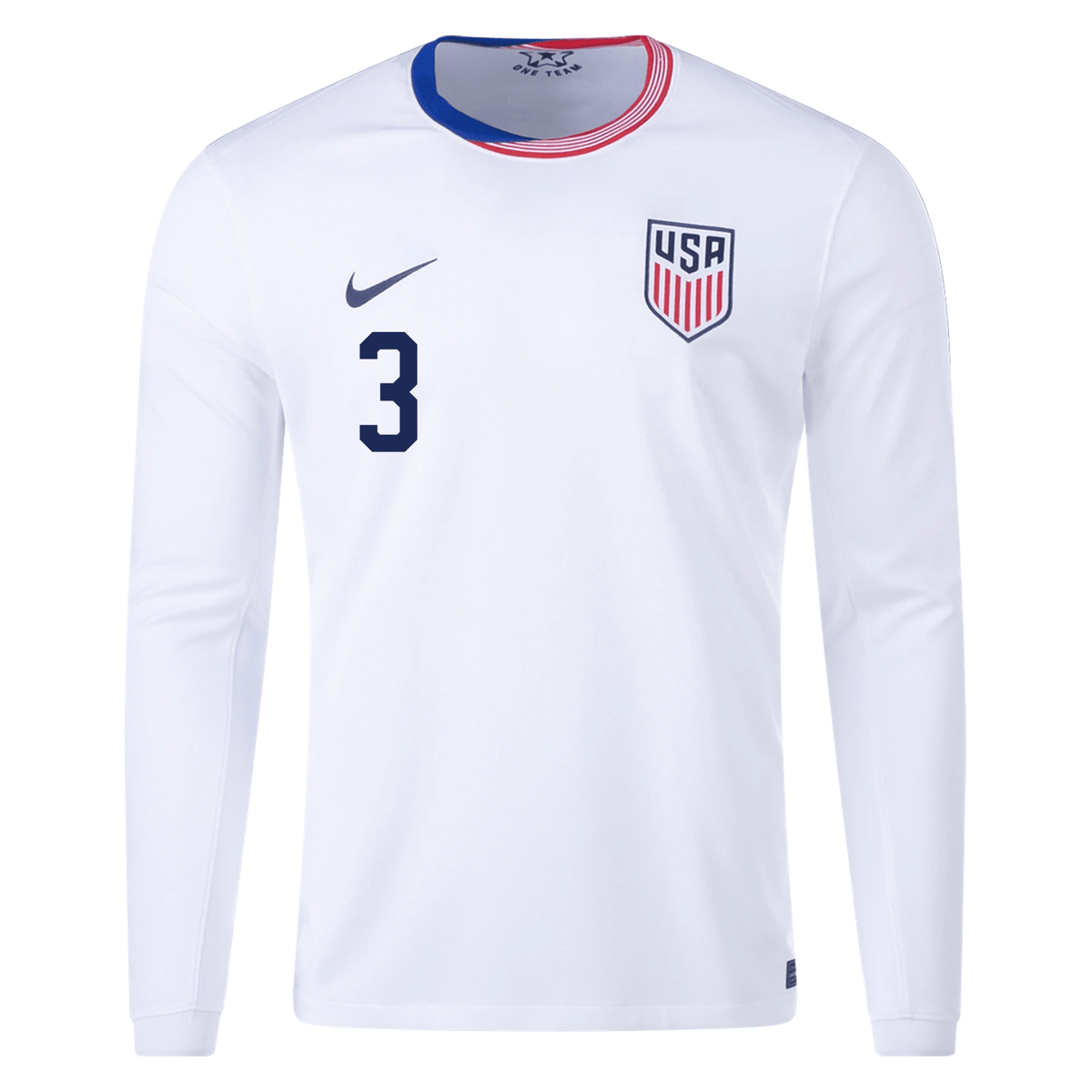 Nike United States Walker Zimmerman Long Sleeve Home Jersey 24/25 (White) | SoccerWearhouse