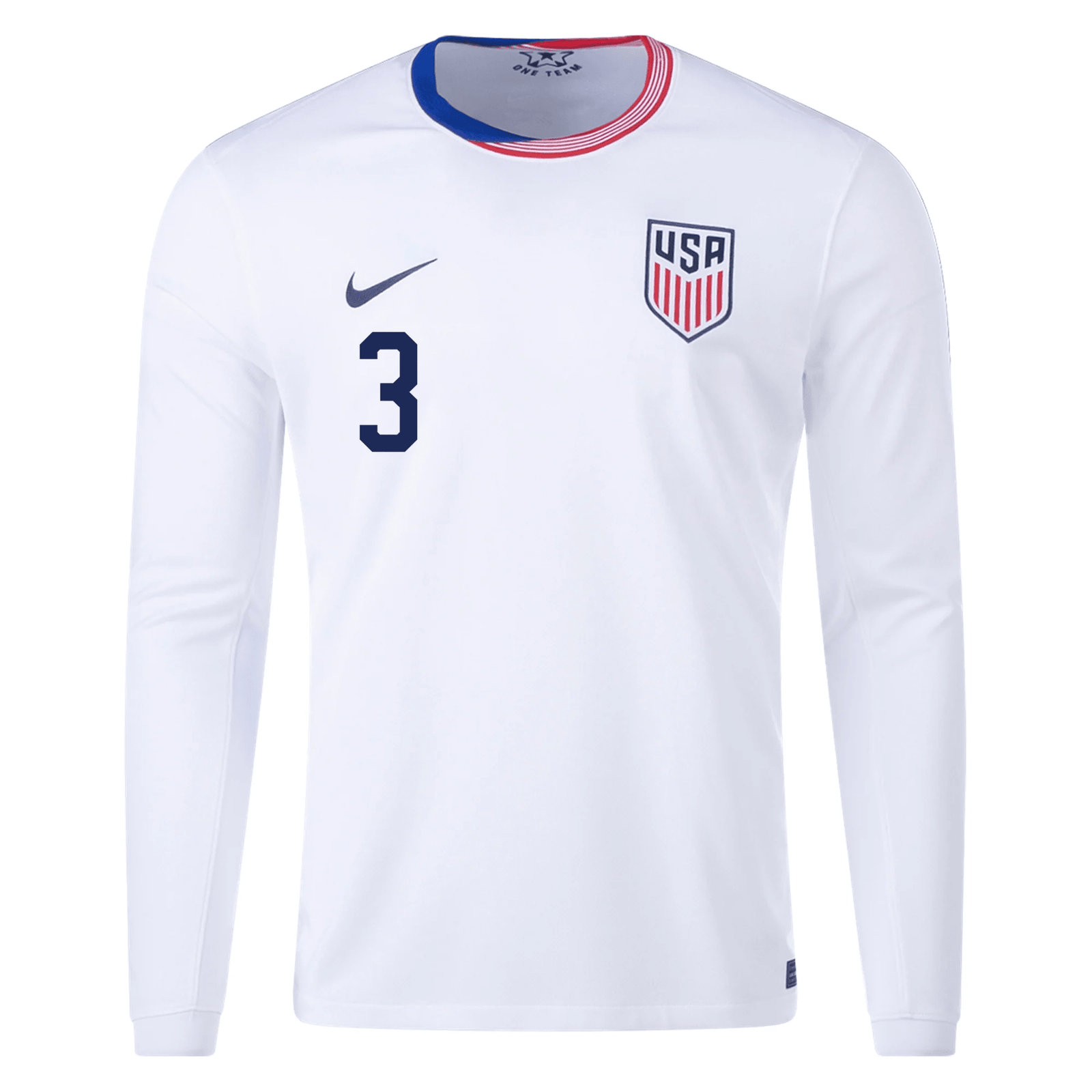 Nike United States Walker Zimmerman Long Sleeve Home Jersey 24/25 (White) | SoccerWearhouse