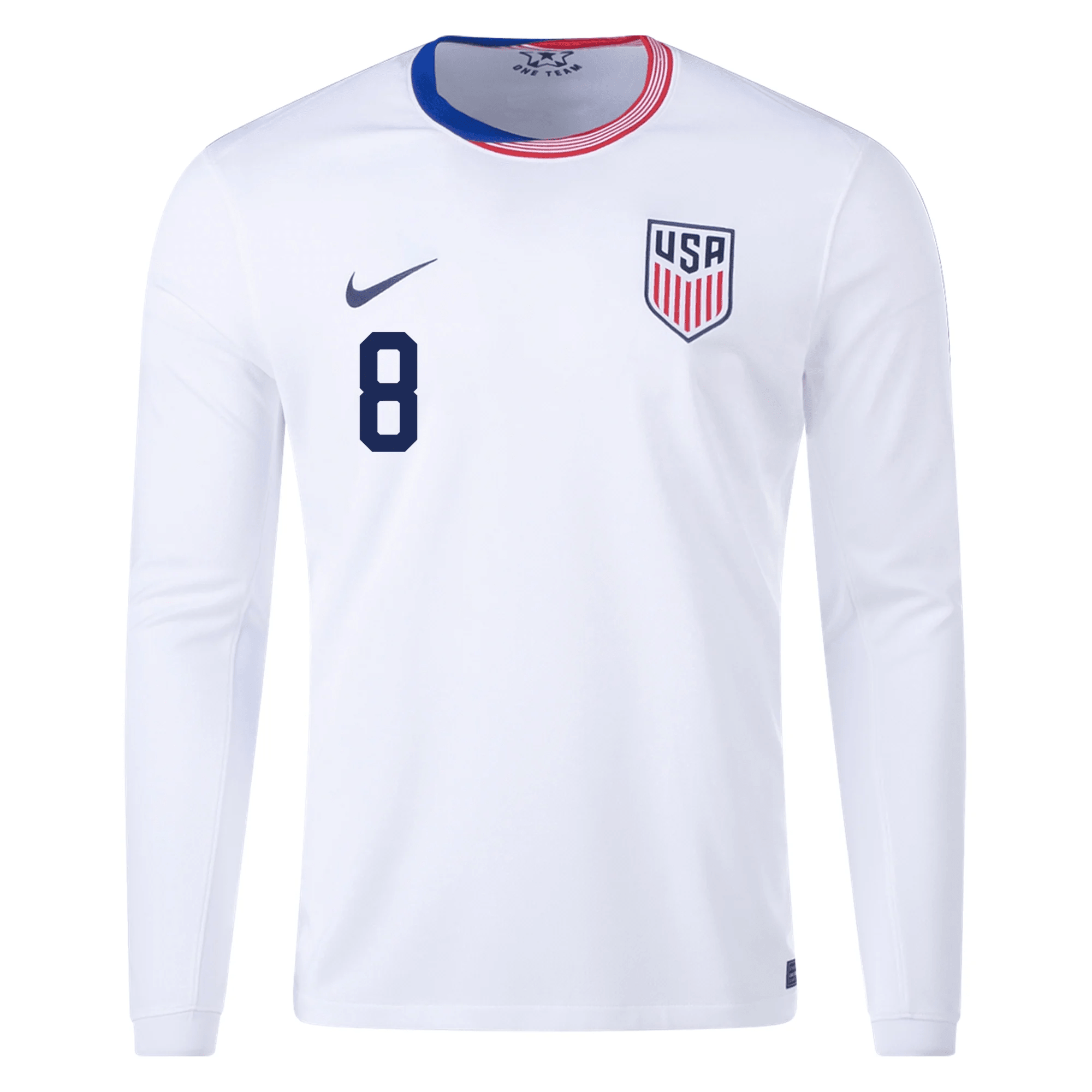Nike United States Weston McKennie Long Sleeve Home Jersey 24/25 (Whit