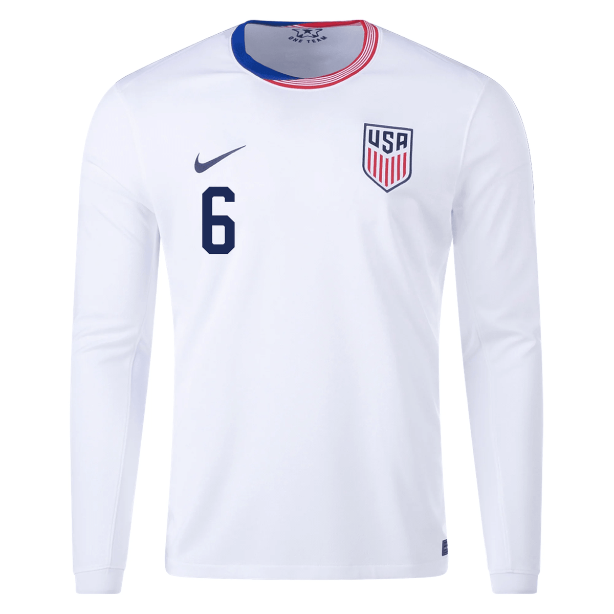 Nike United States Yunus Musah Long Sleeve Home Jersey 24/25 (White) | SoccerWearhouse