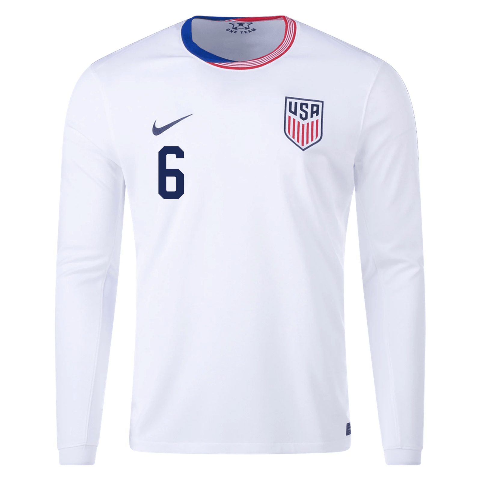Nike United States Yunus Musah Long Sleeve Home Jersey 24/25 (White) | SoccerWearhouse