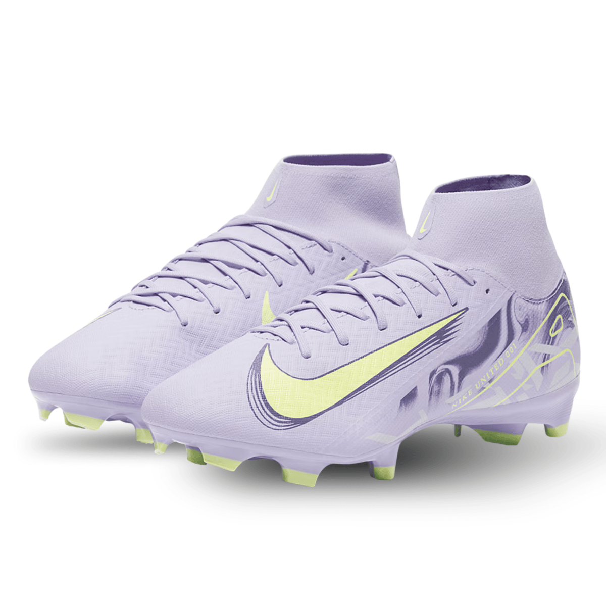 Nike United Zoom Superfly Academy FG/MG Soccer Cleats (Purple Agate/Barely Volt) | SoccerWearhouse