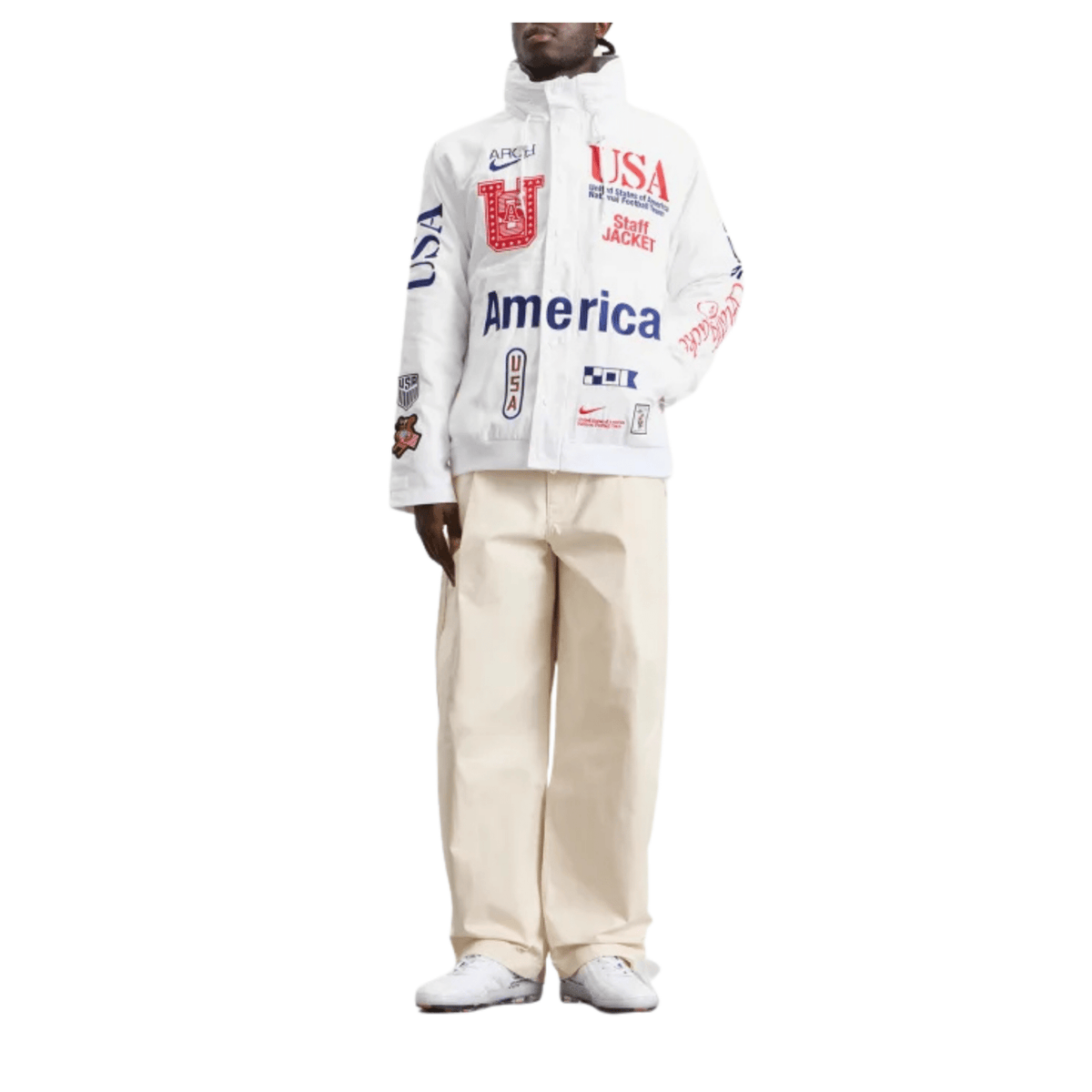 Nike USA 2026 Woven Staff Jacket (White) | SoccerWearhouse