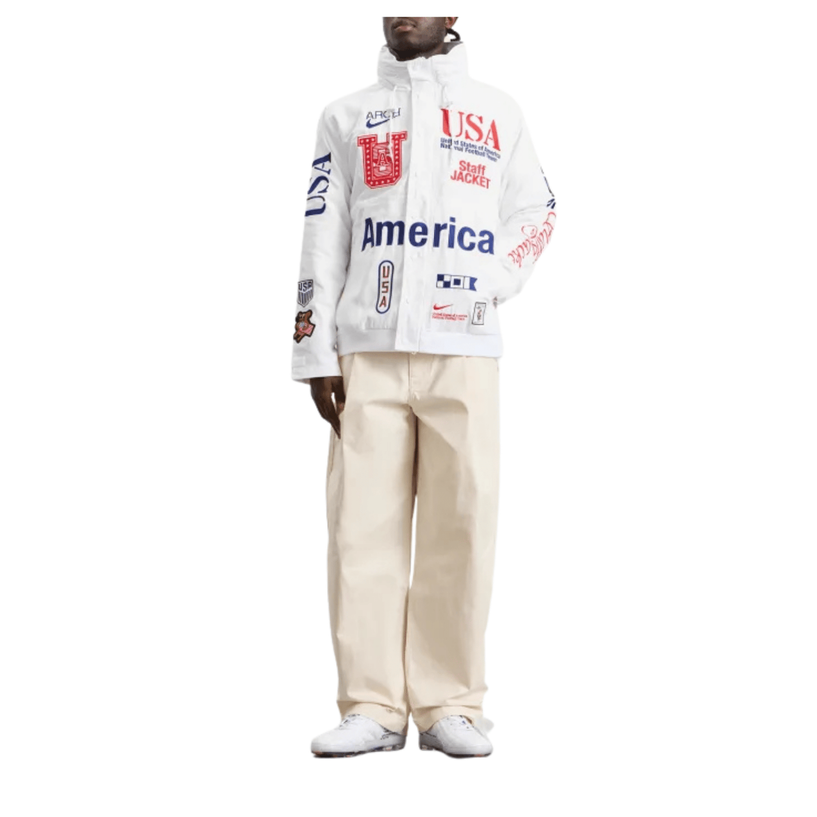 Nike USA 2026 Woven Staff Jacket (White) | SoccerWearhouse