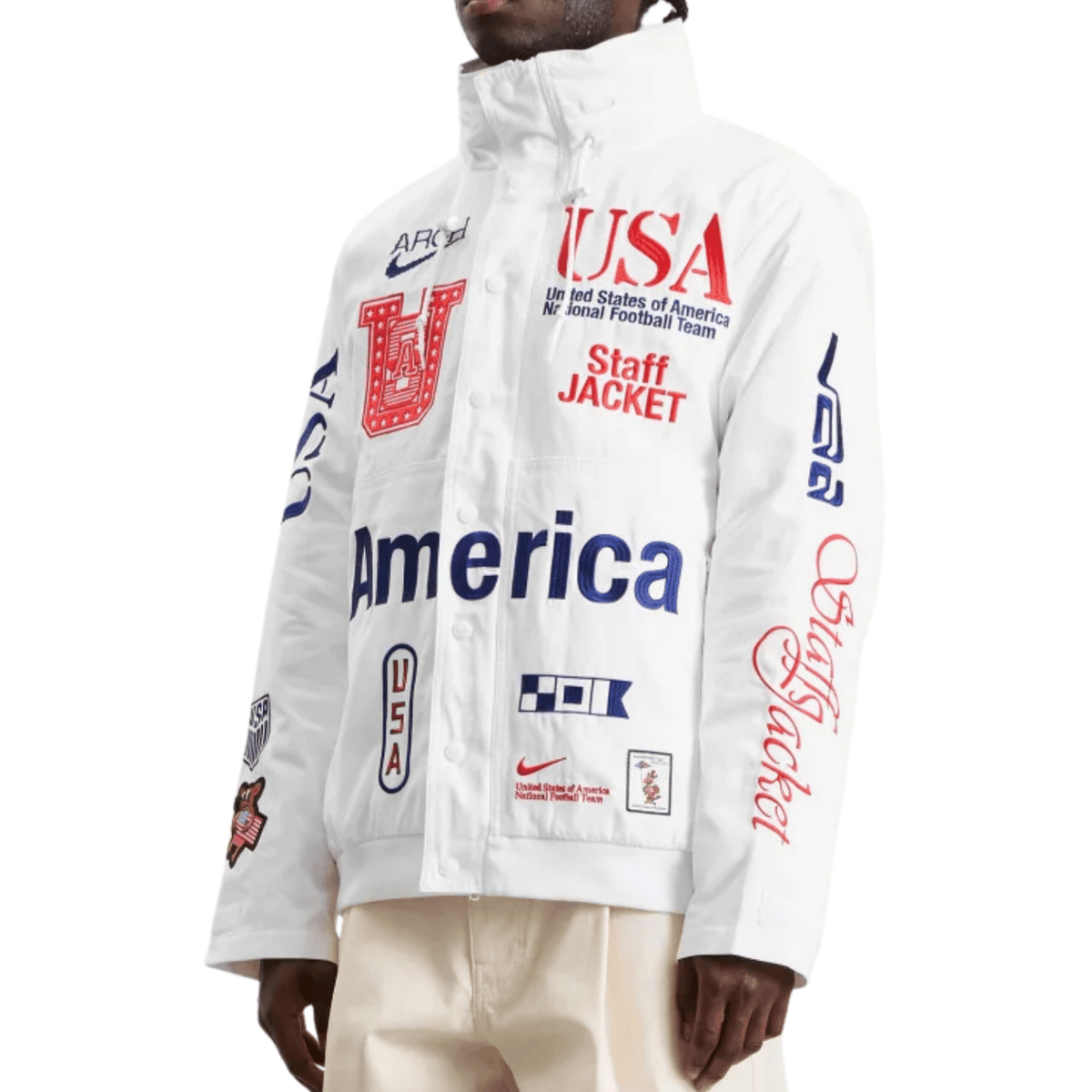 Nike USA 2026 Woven Staff Jacket (White) | SoccerWearhouse
