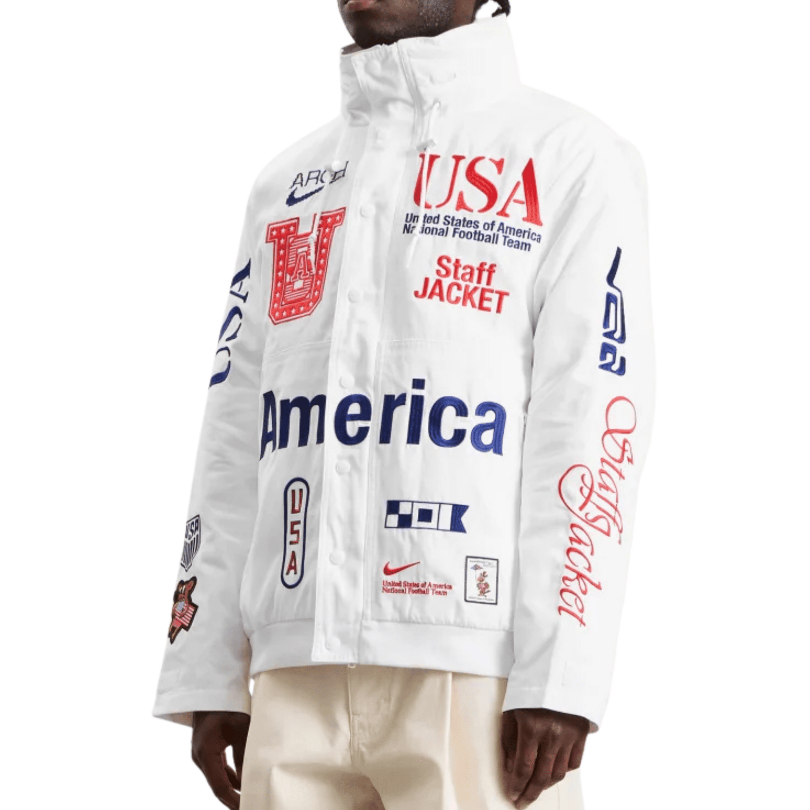 Nike USA 2026 Woven Staff Jacket (White) | SoccerWearhouse
